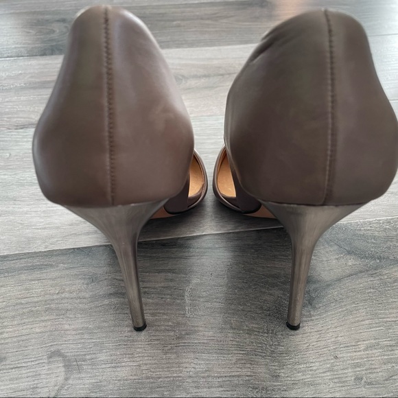 L.A.M.B Dark Tan Soft Leather Pointed Shoe Silver Stiletto Heel Women Size: 8.5 - Picture 7 of 16